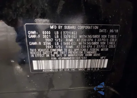 2019 Subaru Ascent Limited из США, поврежденный, VIN 4S4WMAMD9K3407684